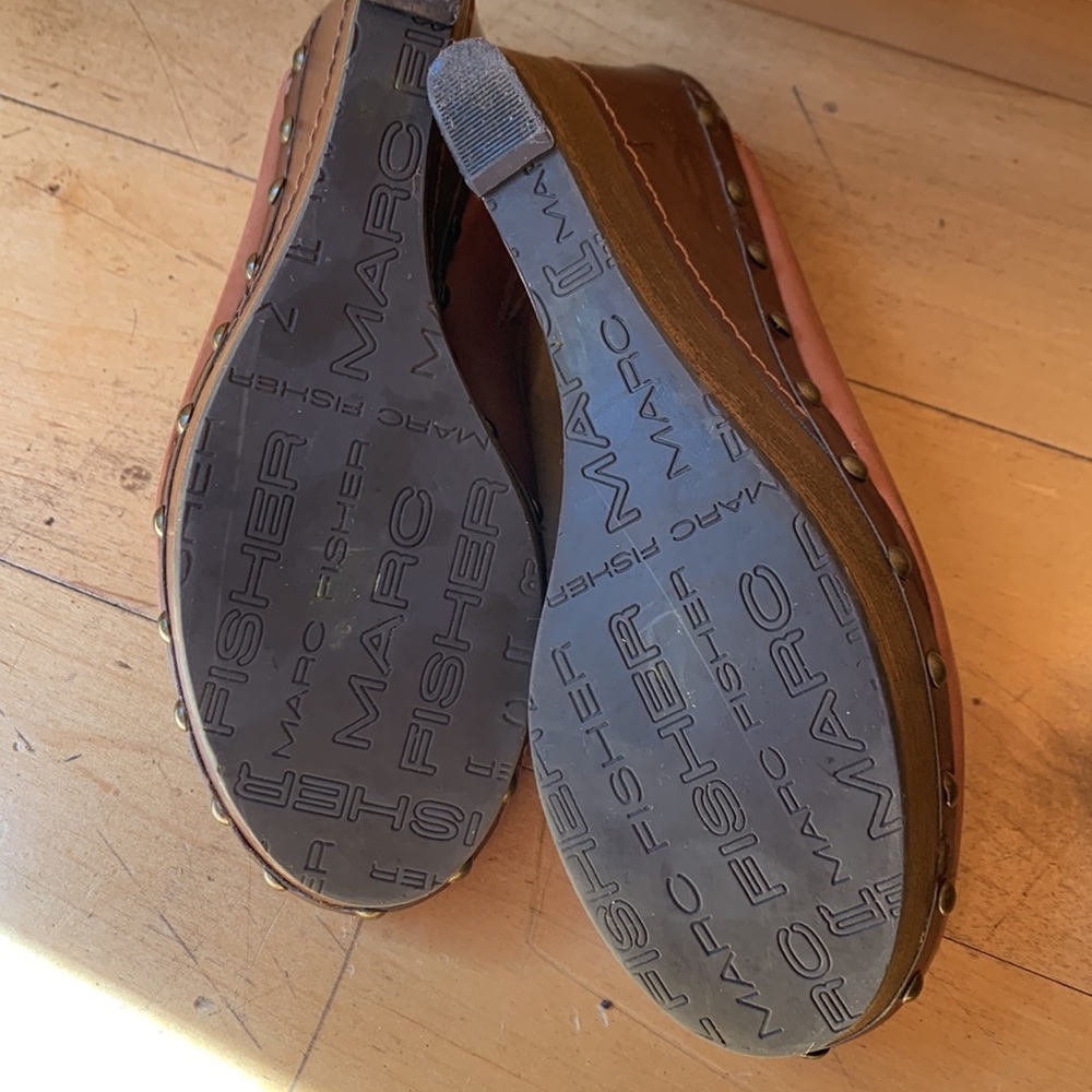 Marc Fisher Cognac Wedge Clog Mule - image 7